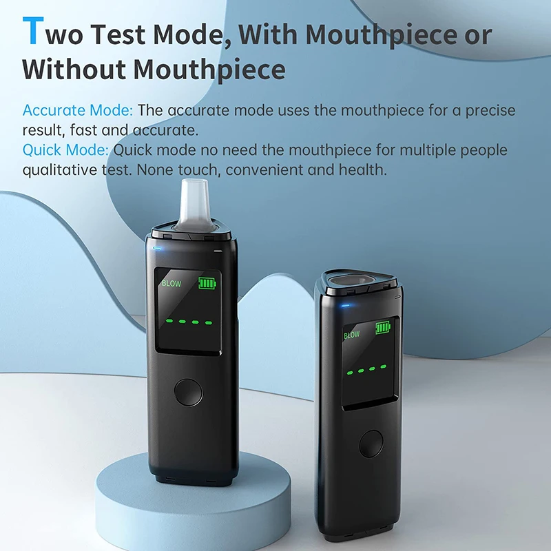 USB Charging Breath Alcohol Tester Breathalyser Alcohol Meter Measuring Device Professional Drunk Driving Alcohol Test