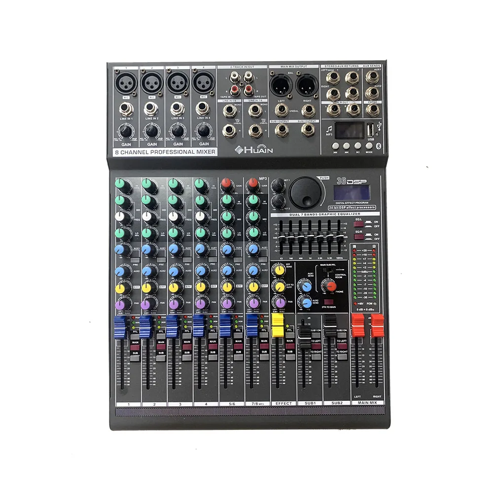 

Professional 8 Channel digital mezclador de audio DJ console mixing sound studio master mixer