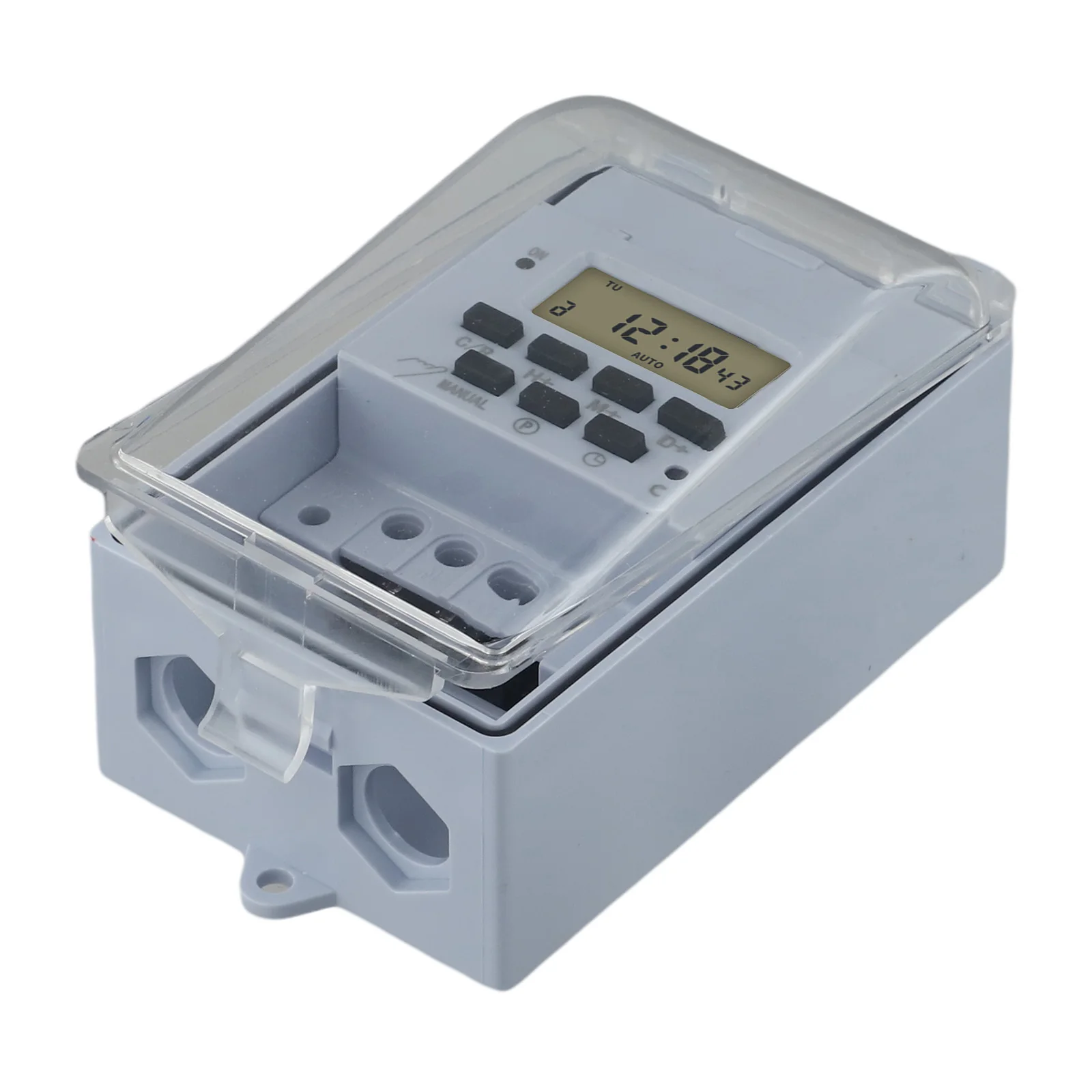 Time Controller Intelligent Timer With Cover With Key Lock LCD Display Transparent Wall-mountable 10A 125X75X62mm