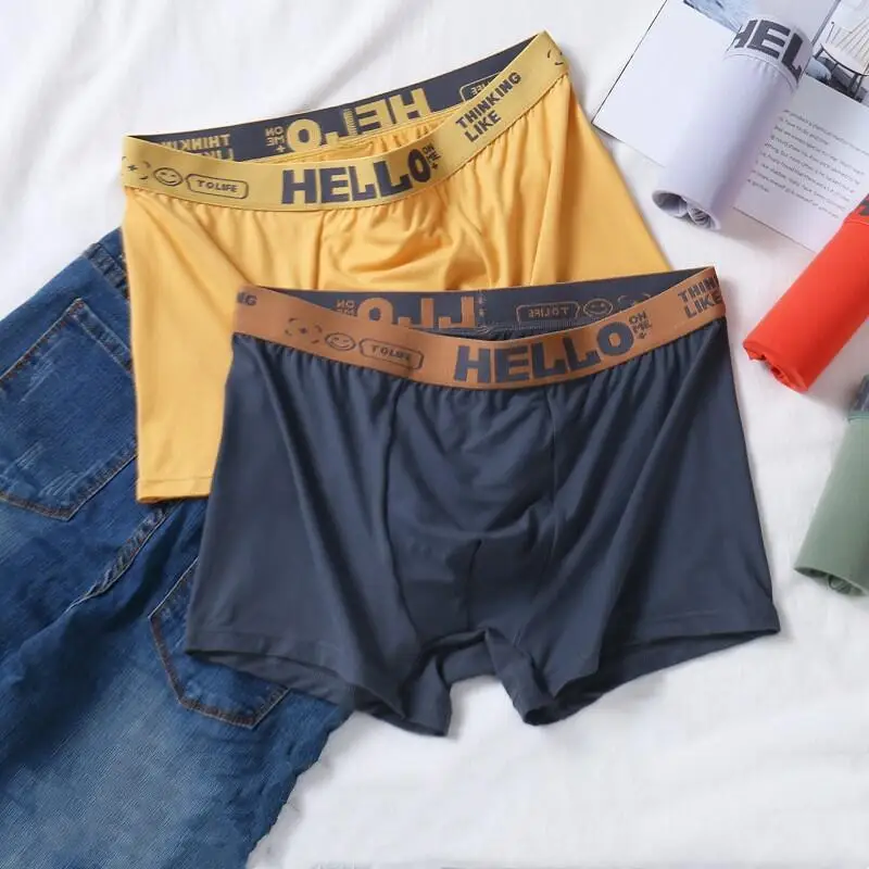L-5XL Plus Size Men Boxer shorts Elastic Fiber Male Underwear Breathable 3D-Pouth Boxer Underpants Seamless Boxer Knickers