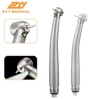 Pieza de mano Dental de acero inoxidable de alta velocidad con LED 3, botón pulsador de pulverización de agua, Rotor cerrado, turbina Dental, herramienta de odontología