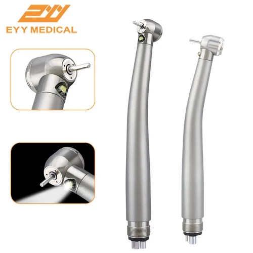 Pieza de mano Dental de acero inoxidable de alta velocidad con LED 3, botón pulsador de pulverización de agua, Rotor cerrado, turbina Dental, herramienta de odontología