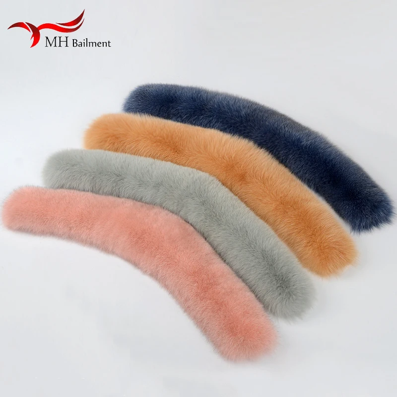 Natural Raccoon Fur Collar For Women Winter Jackets Hood Fur Decor Luxury Warm Scarves Accessories Wraps