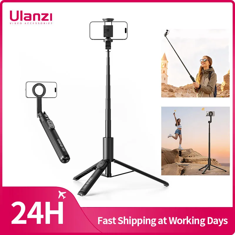 

Ulanzi SK27 Portable Selfie Stick Tripod Magnet/Phone Clip Vision Selfie Tripod for iPhone 17 16 15 for Smartphones for Travel