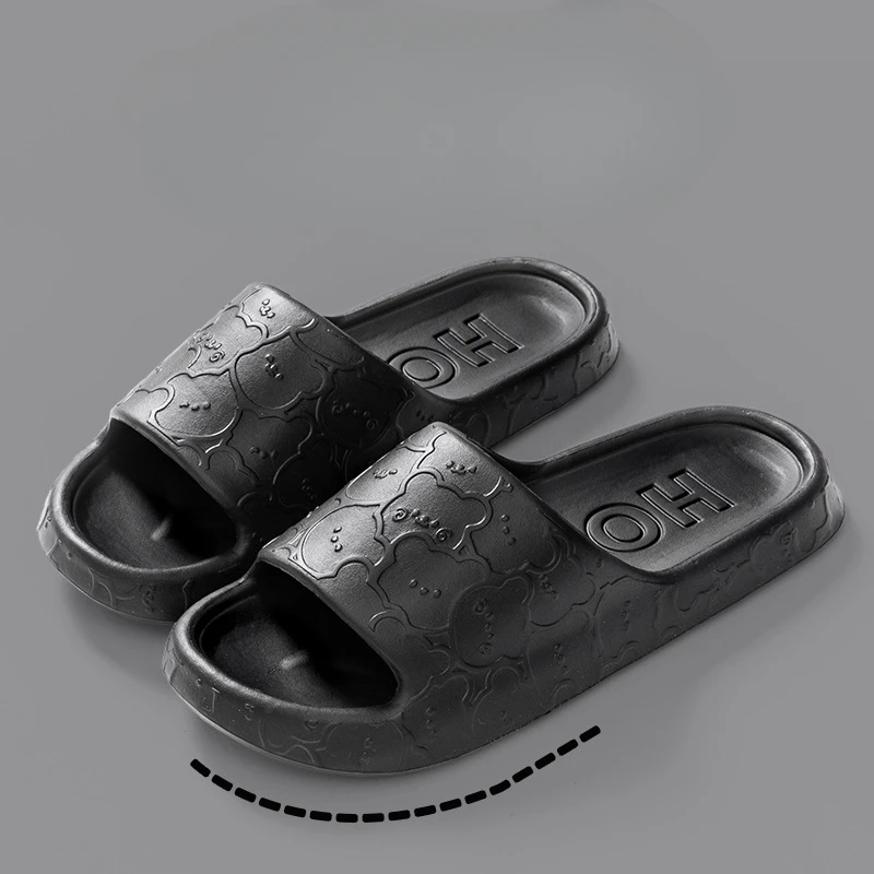 Zapatillas de casa Unisex, chanclas de playa con oso en la nube, suela suave antideslizante de Eva, zapatos de ducha para interiores, Verano