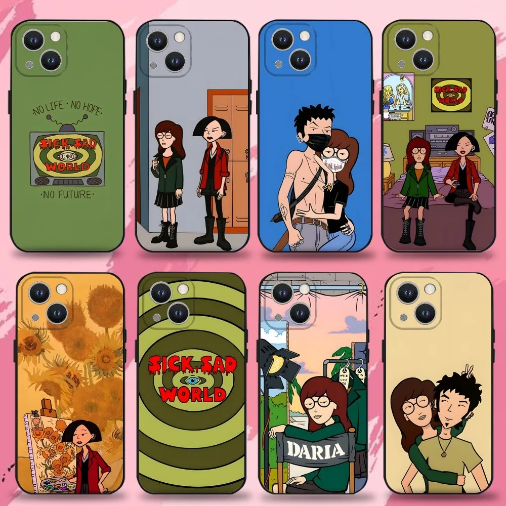 

C-Cool-D-Daria Phone Case For iPhone 16,15,14,13,12,11 Plus,Pro Max,XS,X,XR,SE,Mini,8,7,Soft Silicone Black Cover
