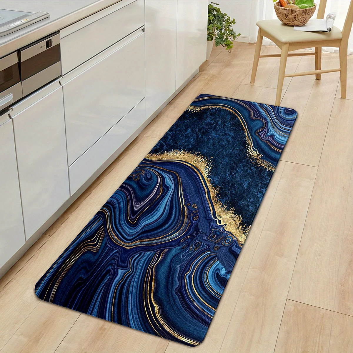 Blue Marble Pattern Bathroom Anti-silp Door Mat Suitable for Living Room Entrance Decorative Accessories Pad Kitchen Bedroom Rug