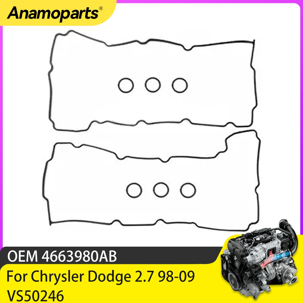 Engine Parts Valve Cover Gasket Set Fit 2.7 L EER EES For Jeep Chrysler 300 Sebring Dodge Avenger Charger 2.7L Gas 98-10 VS50246