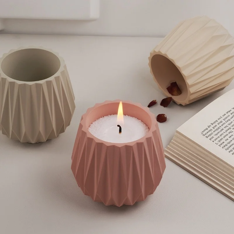 절단 표면 화분 캔들 컵 실리콘 몰드, DIY 석고 아로마 테라피 쥬얼리 보관함, 장식 장식 송진 몰드