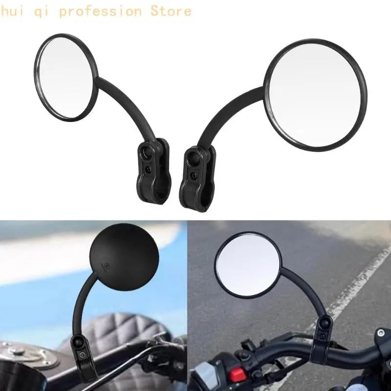 Clip-On-Spiegelpaar für Motorradlenker, 22-mm-Rundspiegel mit Metallschaft, Winkelgelenk und täglicher Straßenersatz H8WE – Detail 8