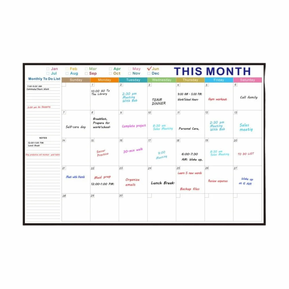 Reusable Calendar Bulletin Board Tear Resistant Waterproof Monthly Planner Board Erasable Foldable Whiteboard Calendar