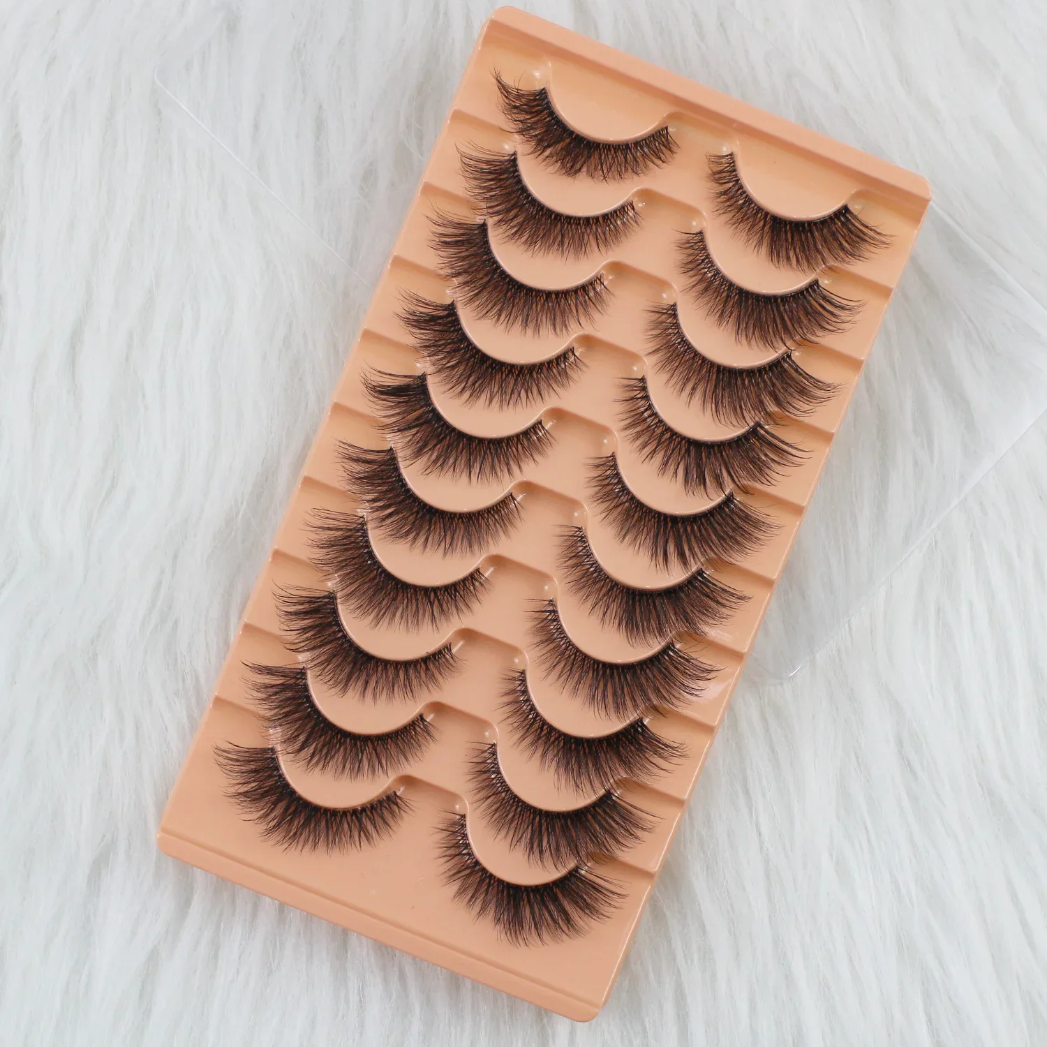 Lashes Large Capacity Natural Lashes Cluster Cat Eye Lash Soft Cross Wispy False Eyelashes Eyelash Extension for Party MakeUp