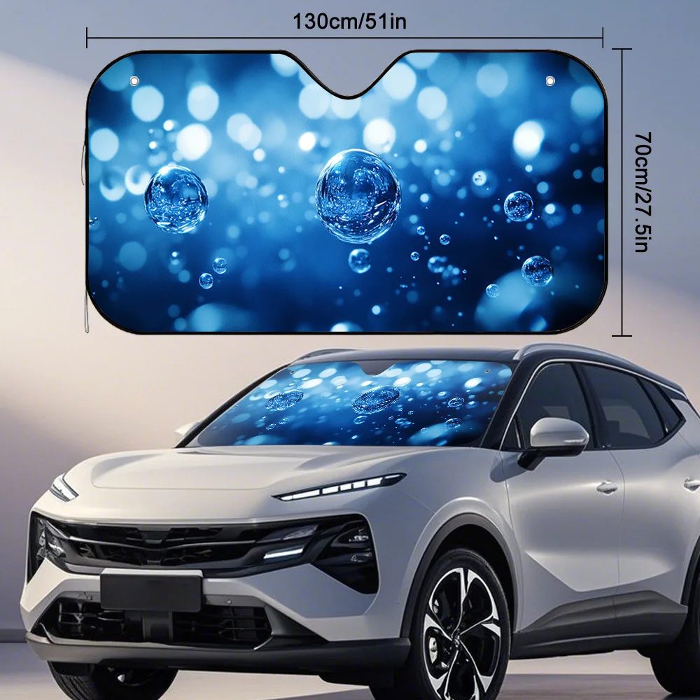 1pc Floating Blue Bubble Car Sunshade, Perfect For Brief Halts And Parking, Helps Lower Heat Accumulation Inside