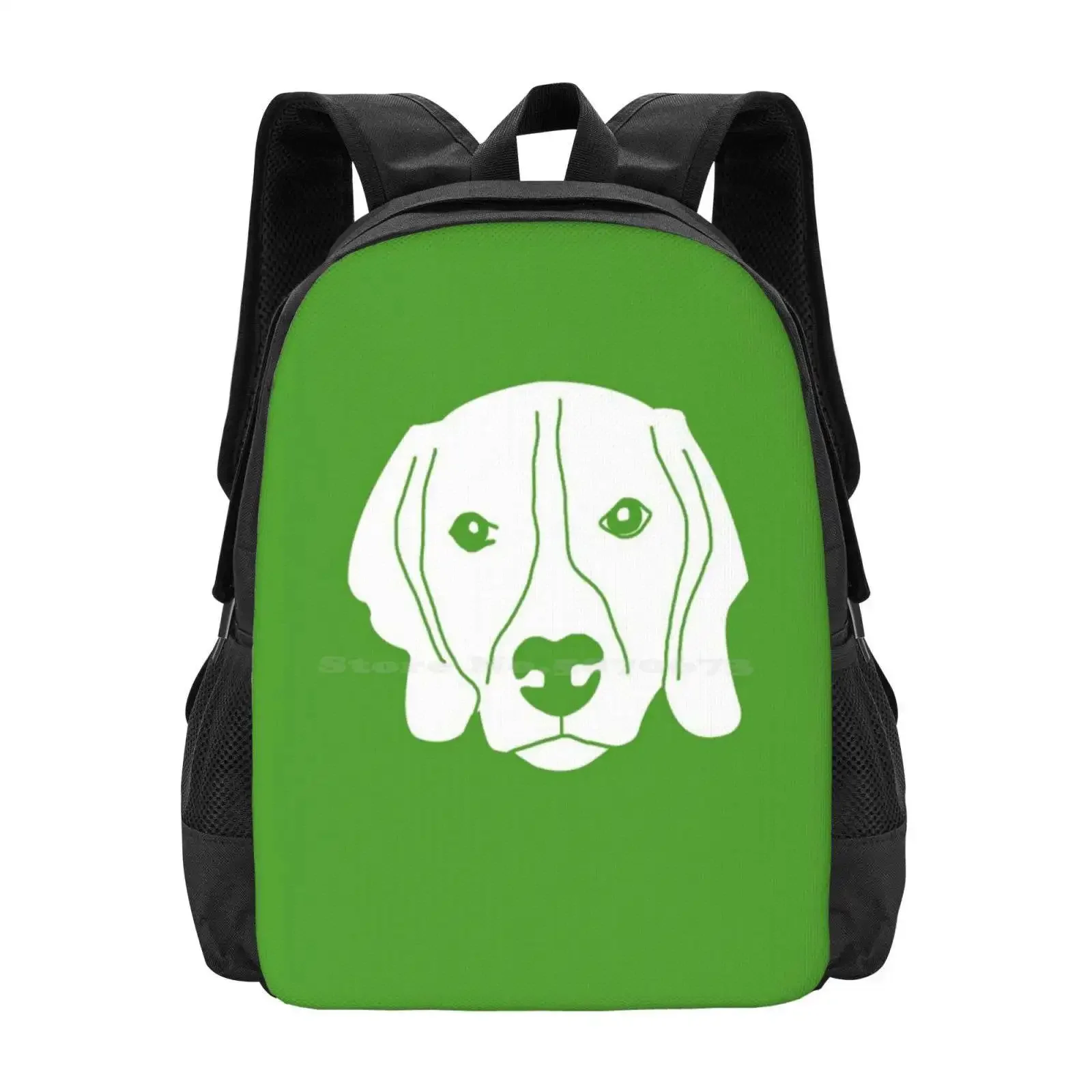 

Dog Version 2 Fashion Pattern Design Travel Laptop School Backpack Bag Threestees2309 Animal Head Dog Beagle Monocolor Graphic