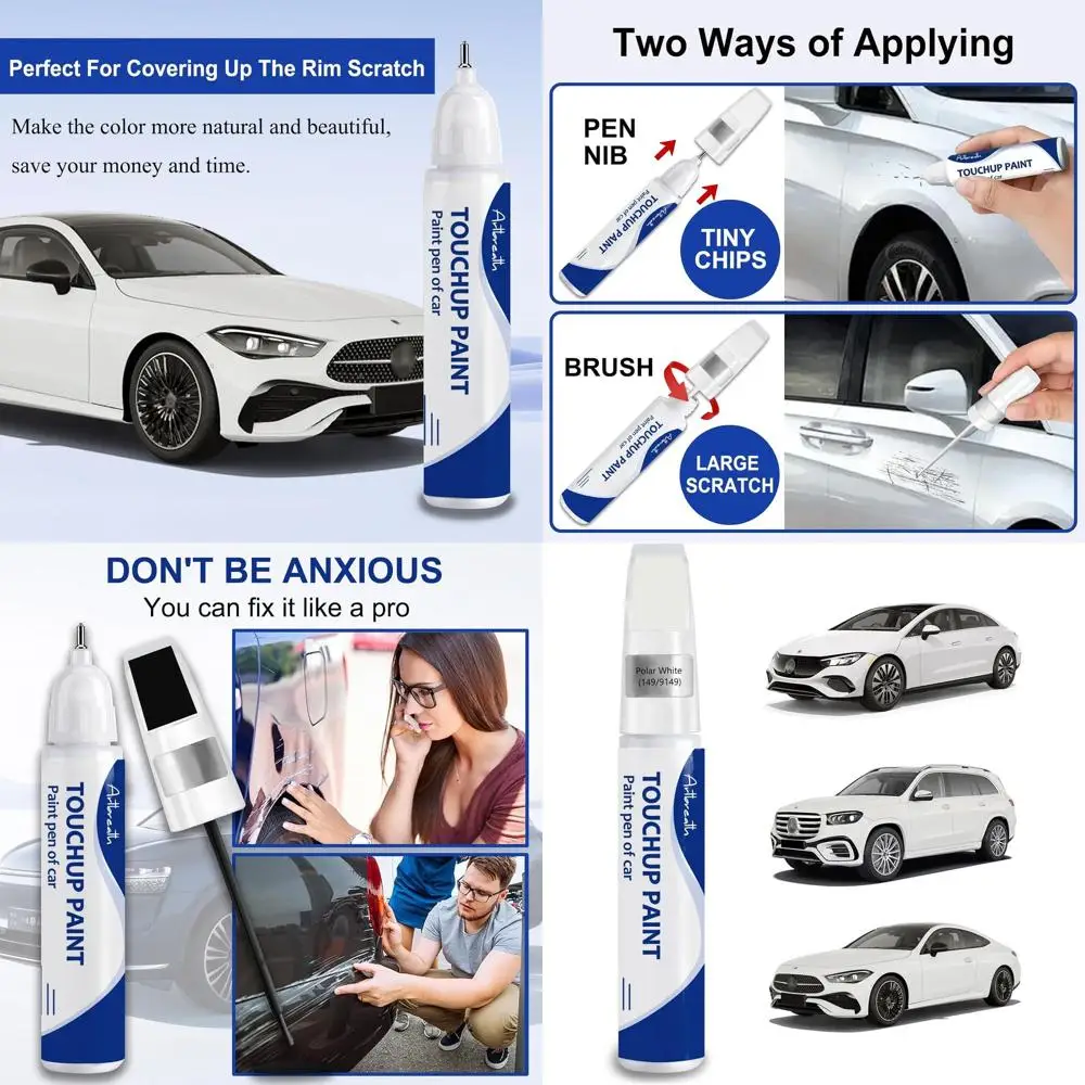 

Polar White(149/9149) Touch Up Paint for Mercedes-Benz Car Paint Pen Scratch Repair Two-In-One Touch Up Paint Automotive Paint P
