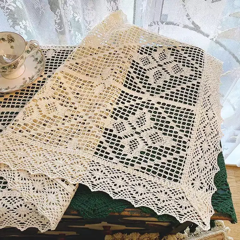 American Retro Coffee Table TV Cabinet Drawer Tablecloth Cover Cloth Artistic Shooting Props Dining Table Cloth Cover