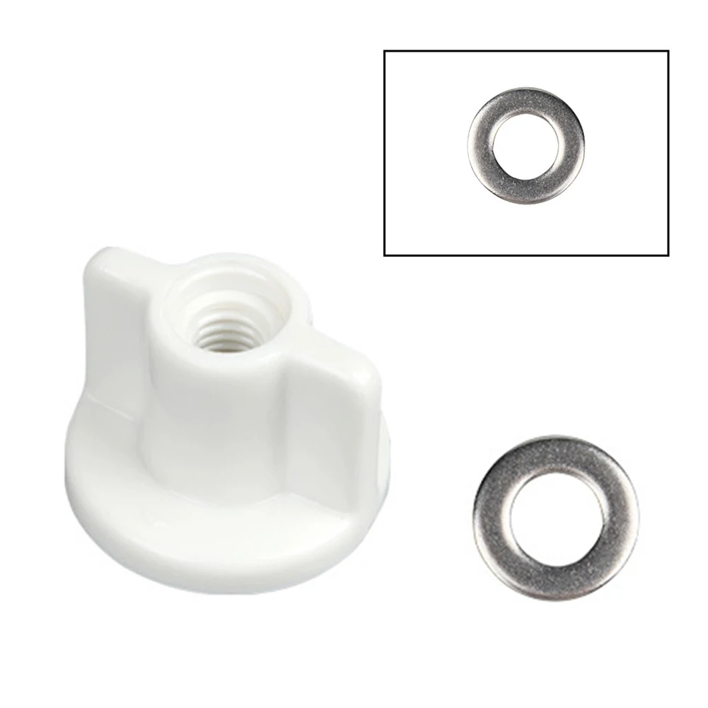 For Bathroom Maintenance White Toilet Seat Fittings Back Nut Set Rust Resistant Material Plastic And Metal Mix