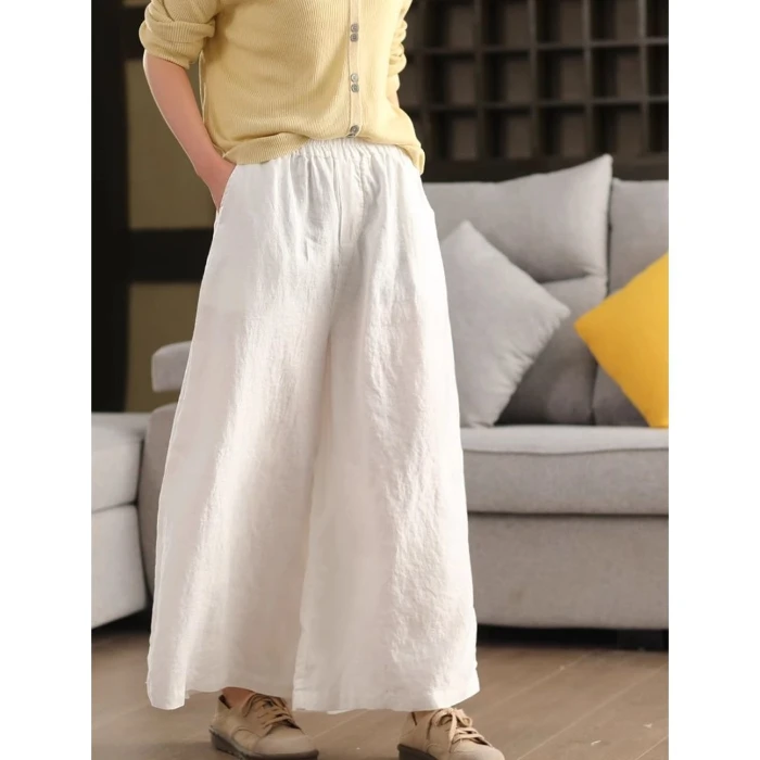 Summer New Casual Pants Women's Loose Drapey Fashionable Versatile Slimming Vintage High Waist Wide Leg Pants Ladies