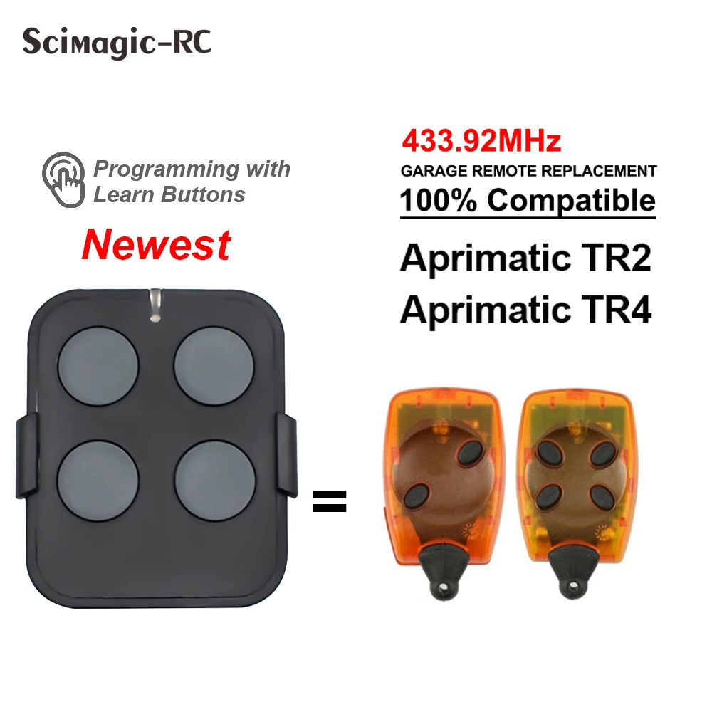 APRIMATIC Remote Control For Garage Aprimatic TR2 TR4 Gate Keychain 433.92MHz Rolling Code Transmitter