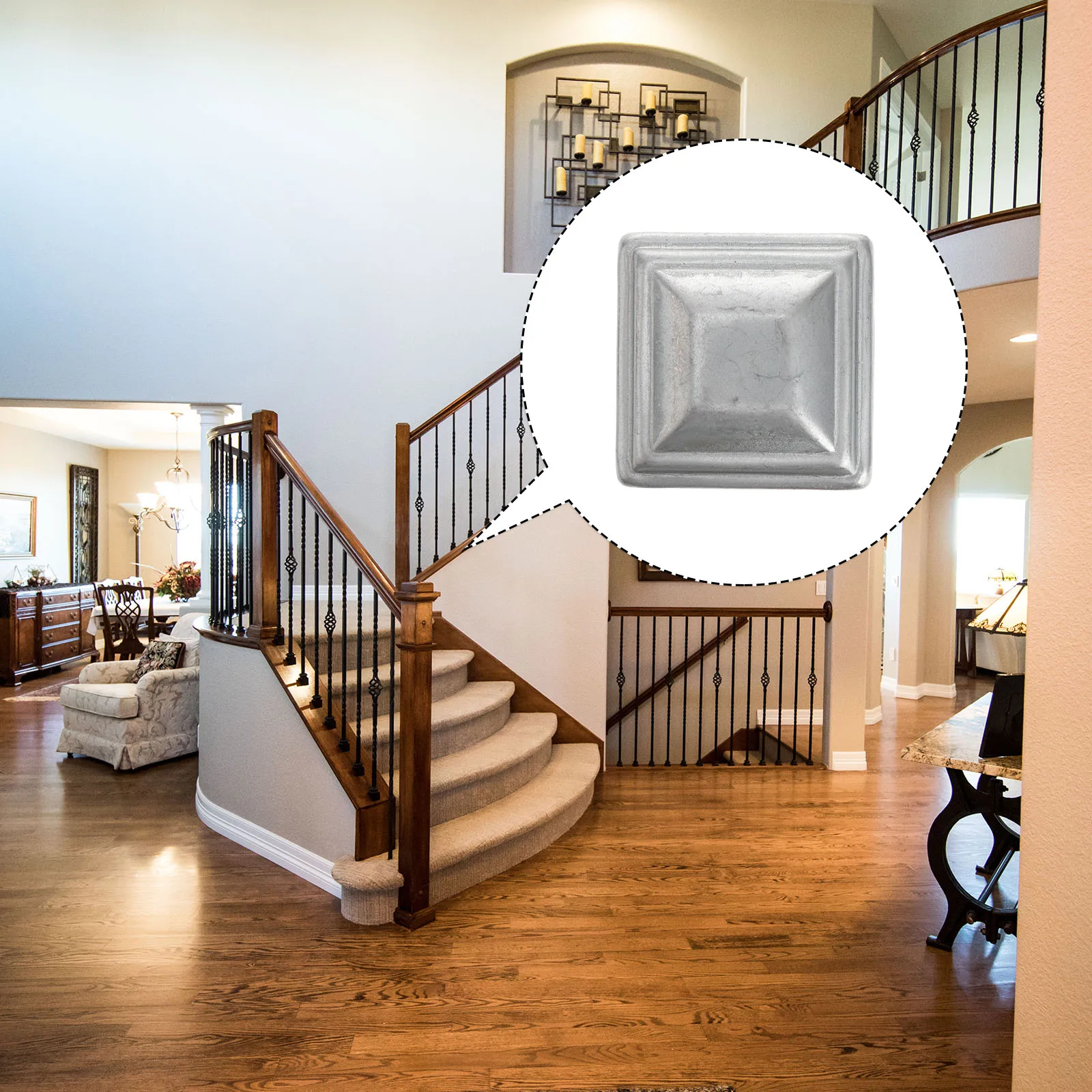 

10Pcs Fence Post Cap Square Galvanized Metal Cover Weather Resistant for Outdoor Fencing Posts Traffic Barriers