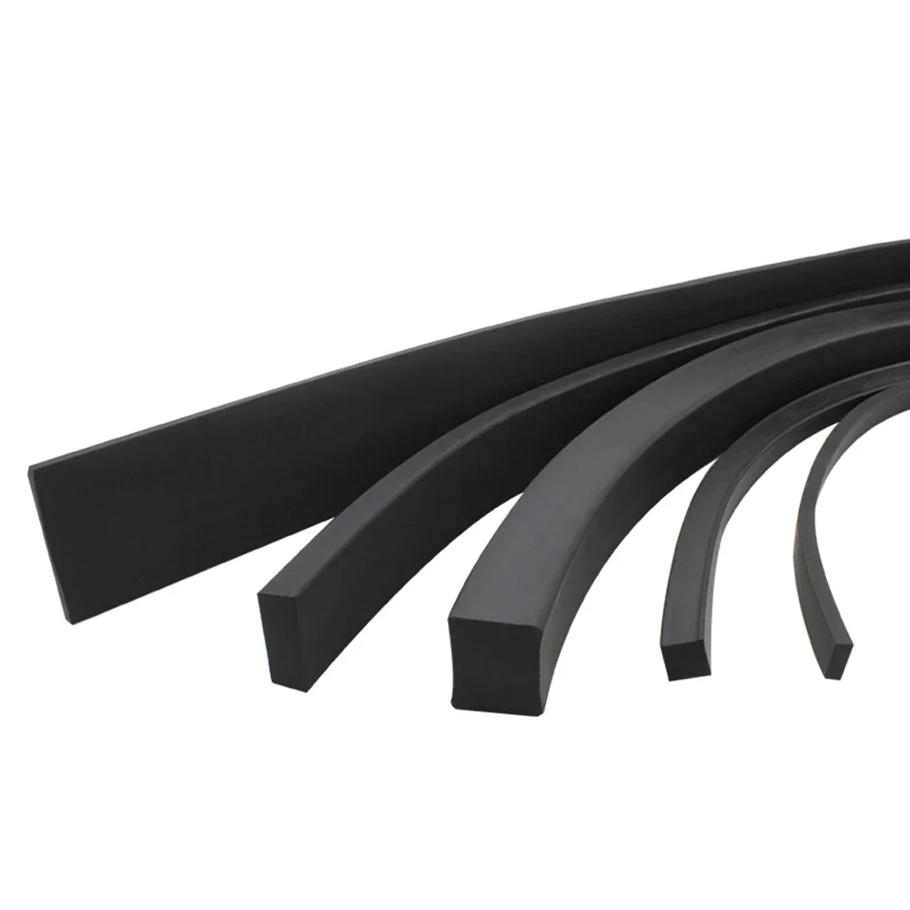 3*3~22*22mm Black Square Rubber Strip Acid Alkali Corrosion High Temp Oil Resistant Solid Not Foaming Seal NBR Rubber Strip