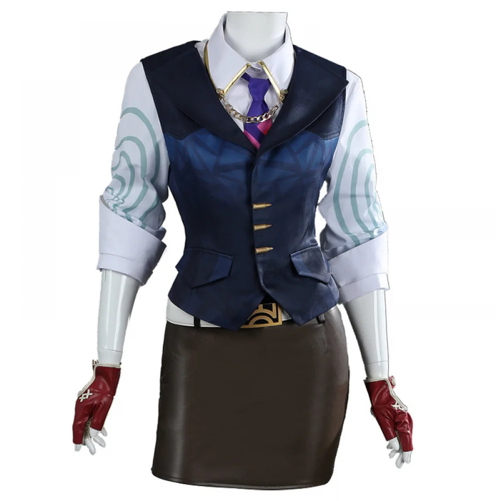 Womens Chamber Costume Game Cosplay Jk Uniform Skirt Blue Vest Tie Accessory Halloween Carnival Christmas Performance Outfit