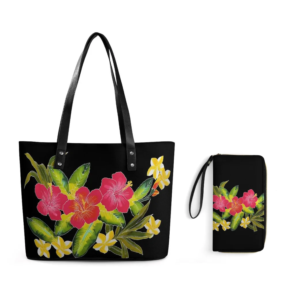 

Women'S Handbag Purse Polynesian Tribal Print Waterproof Pu Leather Shoulder Bag Large Capacity Design Can Be Customized Pattern