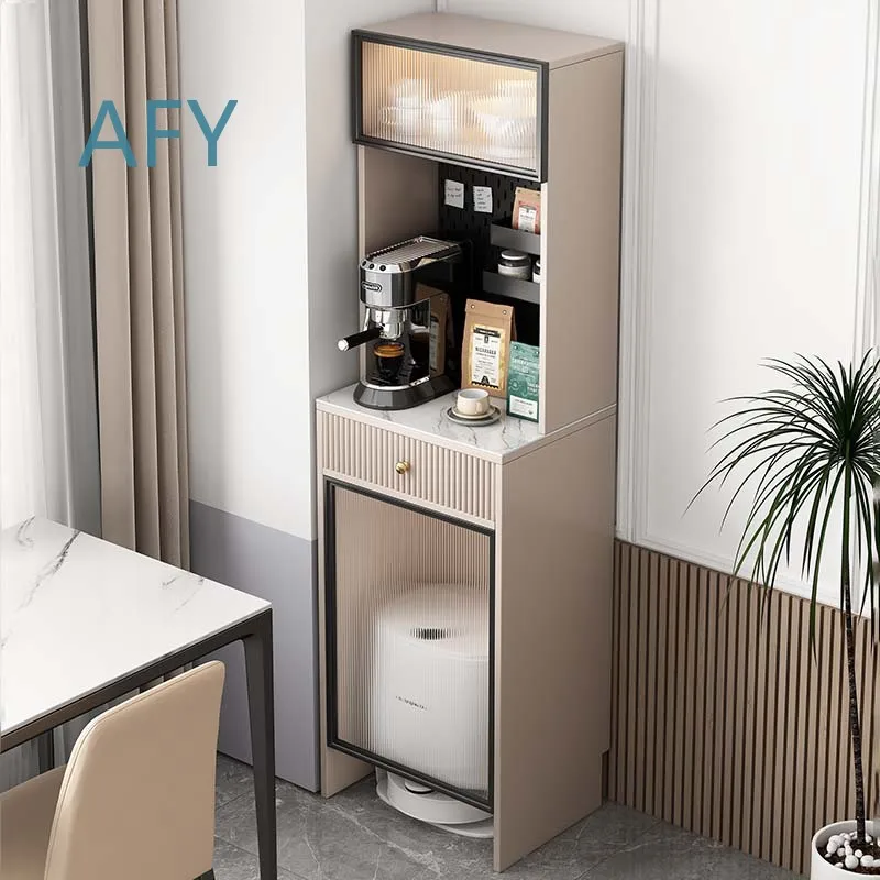 Sideboard for Small Apartment High Cabinet for Sweeping Robot Storage Shelf Modern Minimalist Living Room Organizer Space