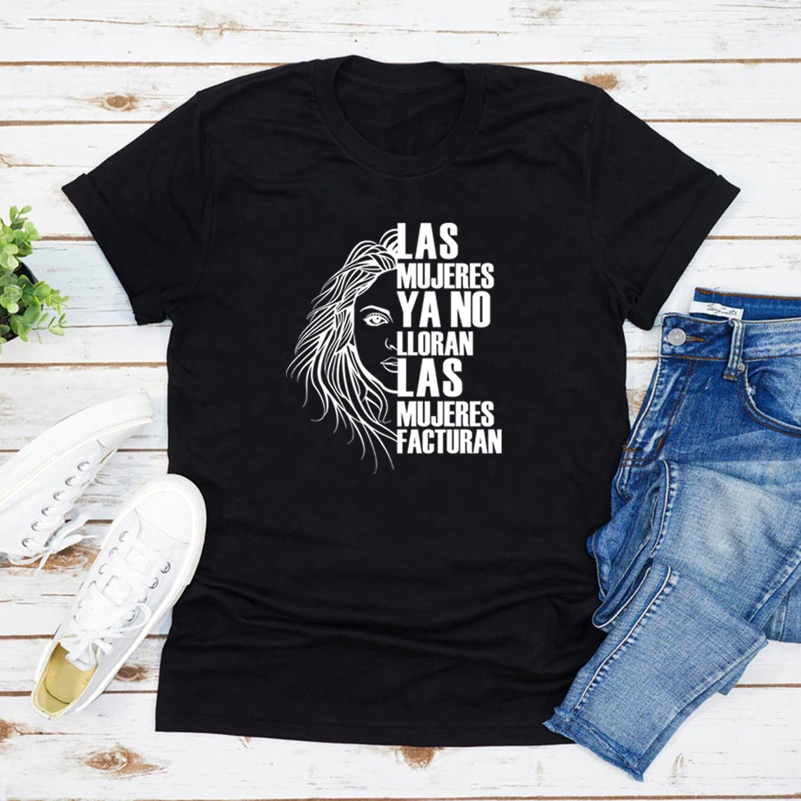 Shakira Las Mujeres Ya No Lloran T-shirt Women Don't Cry Tshirt Quotes Female T-shirts Las Mujeres Facturan Top Women's Clothing