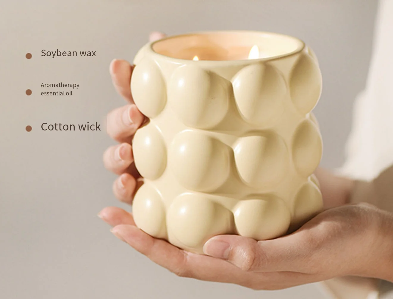 Ceramic Jar Scented Candle Natural Fragrance Aromatherapy Candle Long Lasting Scent Home Bedroom Luxury Table Ornament