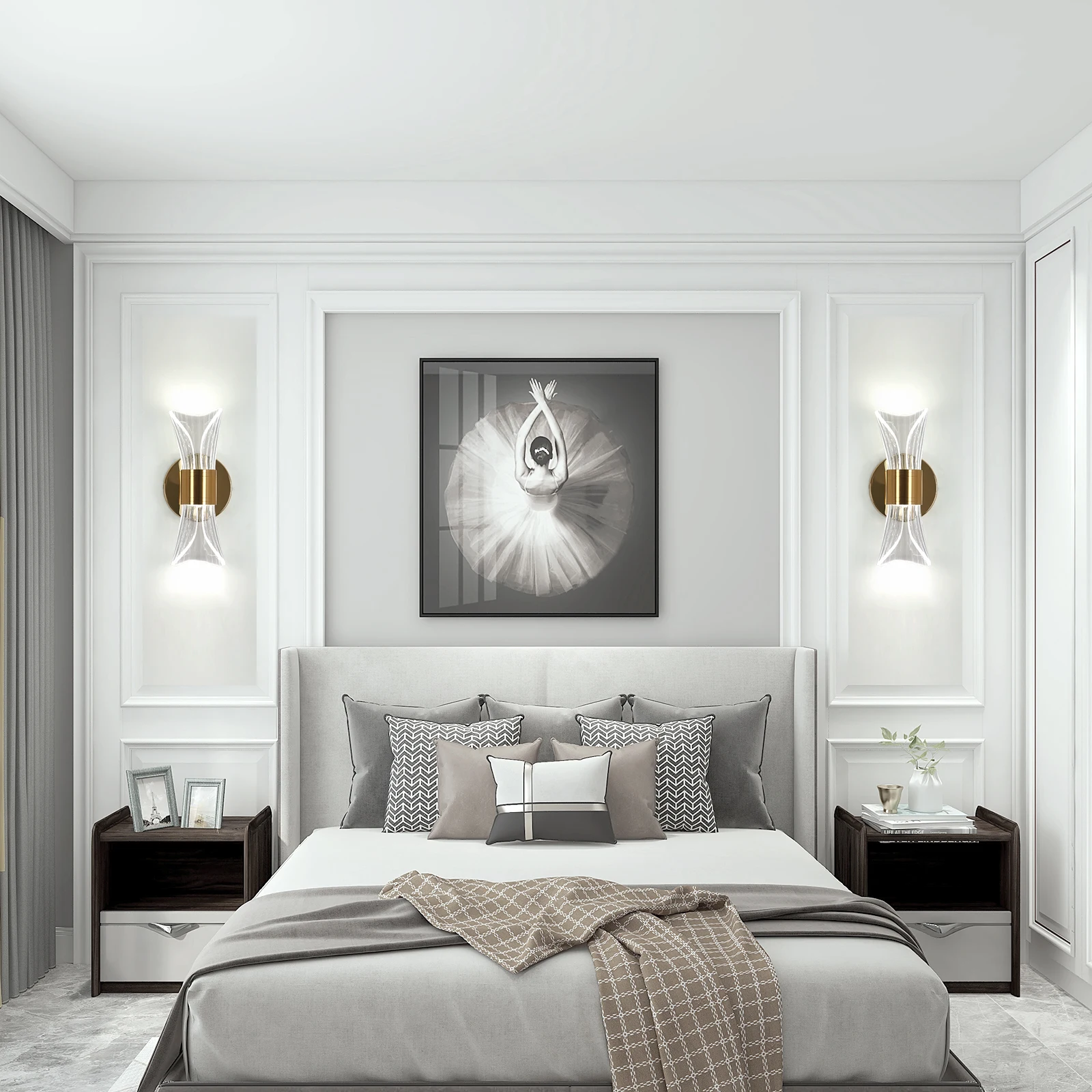 LED Innen-Wandleuchte, 12W Dimmbare Moderne Wandlampe Gold, Acryl Innen-Wandbeleuchtung für Schlafzimmer, Flur, Veranda – Detail 11