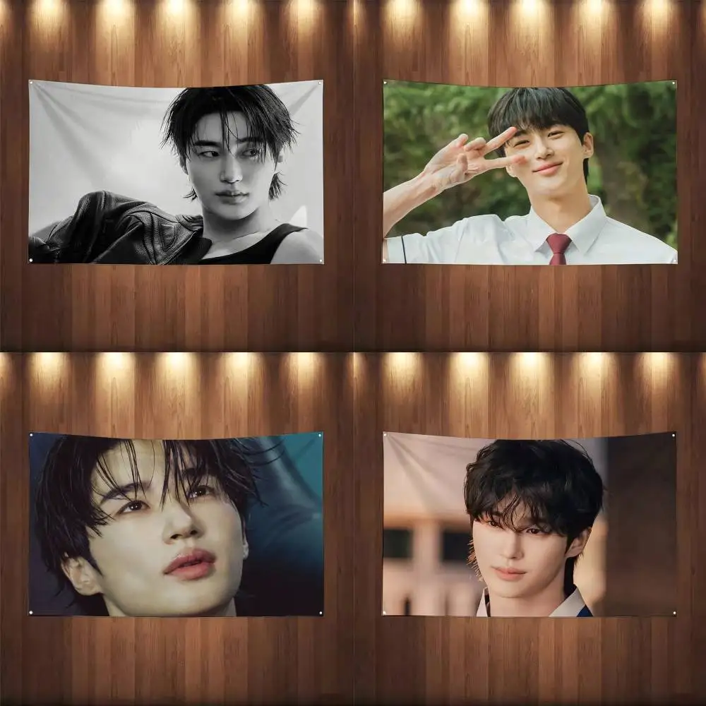 

B-Byeon Woo Seok Actor Flags Wall Hanging Background Art Banner for Bedroom Home Outdoor Decor