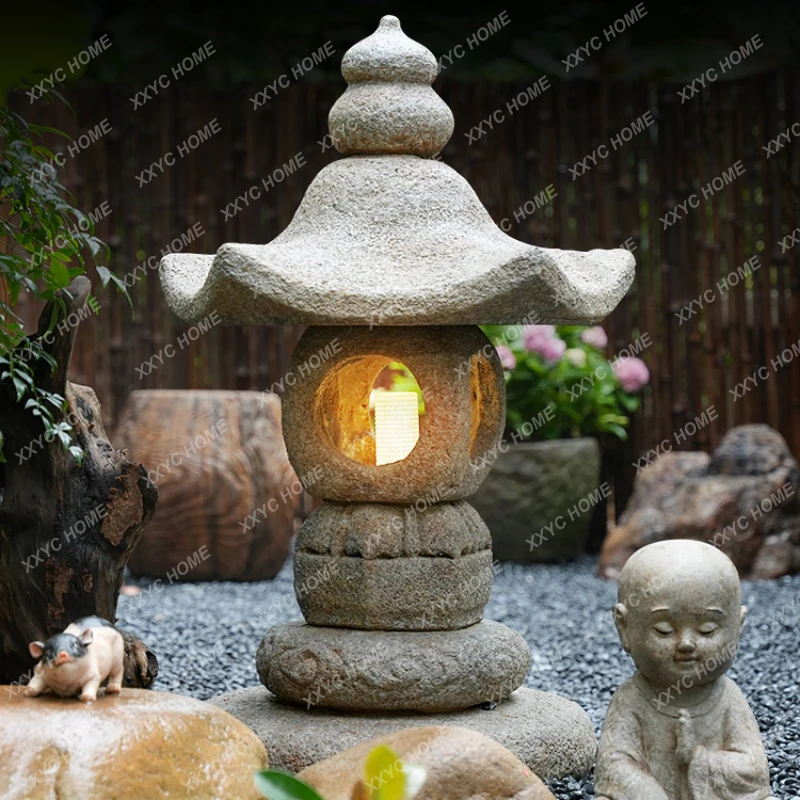 Antique Solar Garden Lamp, Outdoor Stone Lamp, Villa Paisagismo