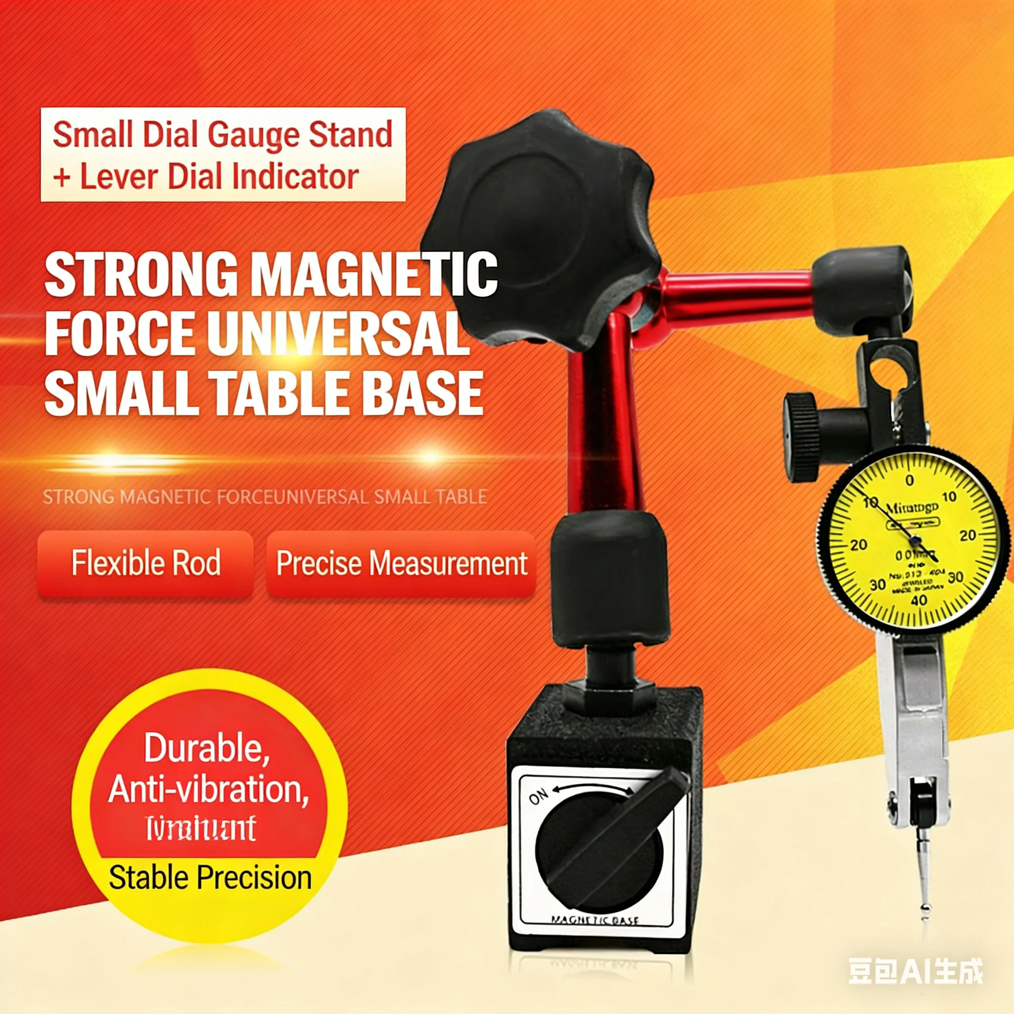 Dial Indicator Magnetic Stand Base Magnetic Holder Dial Bore Gauge Micrometer Measure Tools Hour Type Indicator Comparator Watch