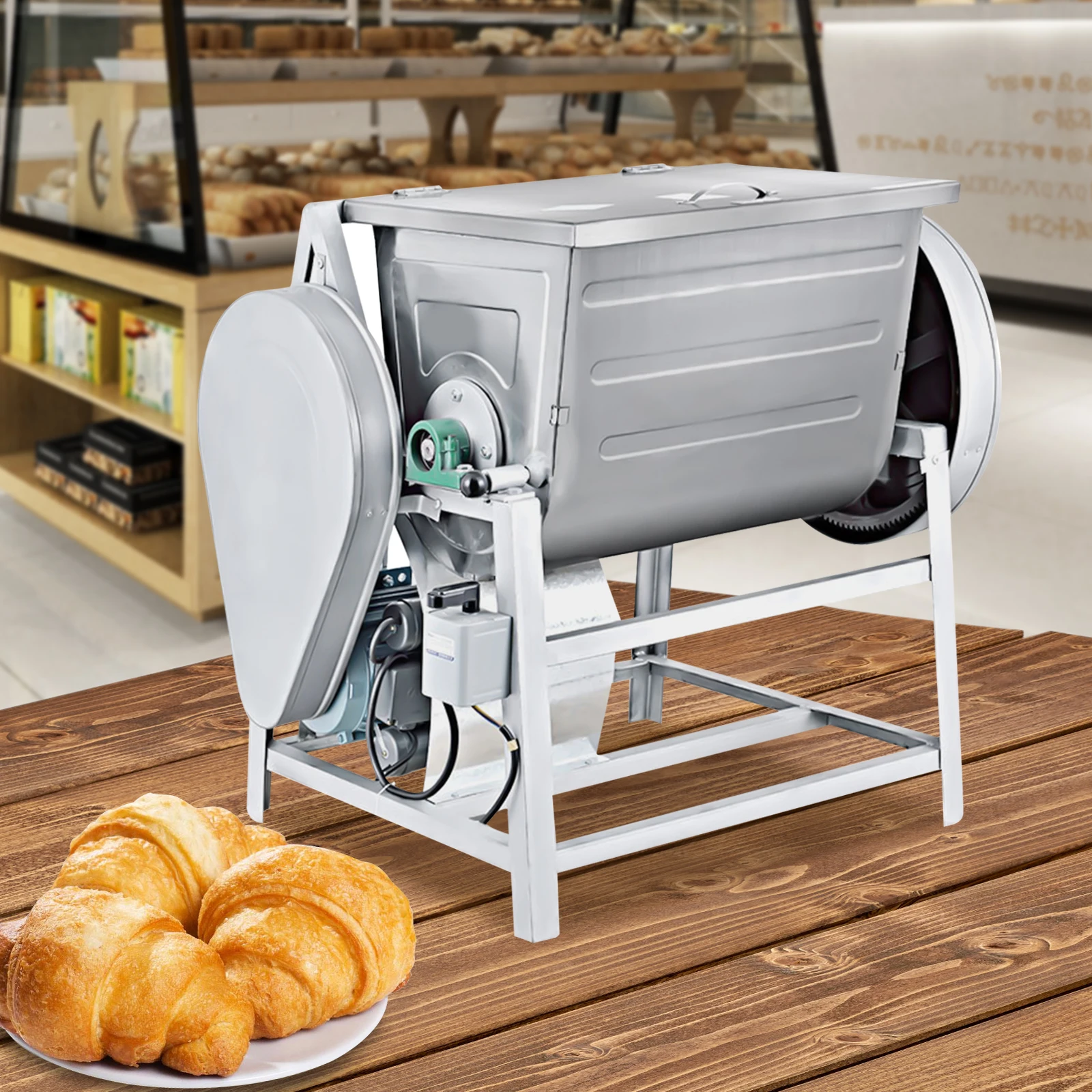 Commercial 30Qt Flour-mixing Machine, 1500W Electric Dough Mixer Machine for Restaurants 110V