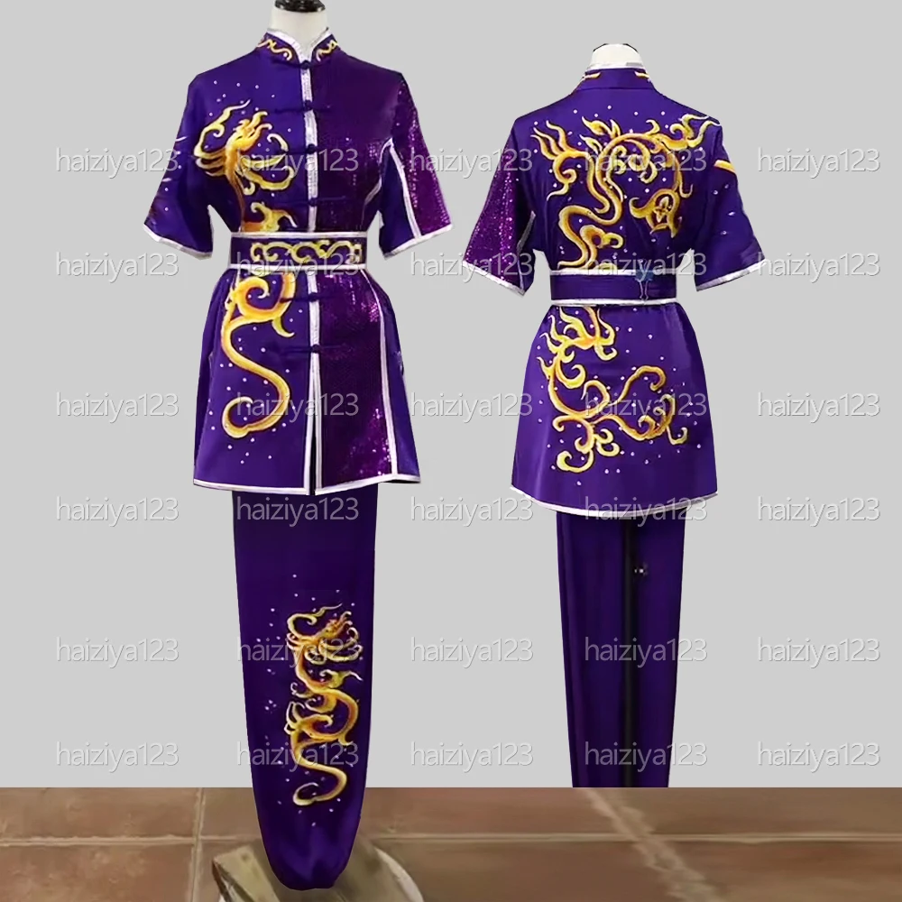 

Униформа для ушу с вышитыми драконами, одежда для кунг-фу, костюм для боевых искусств, наряд для чанцюань, для мужчин, женщин, девочек, мальчиков, детей, взрослых, унисекс.