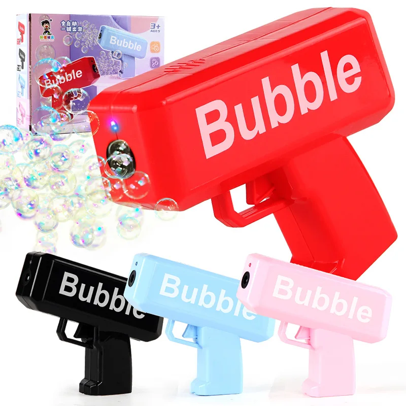 Electric Bubble gun with sound and light for party game wedding props bubble toys family game for Birthday gift outdoor for kids