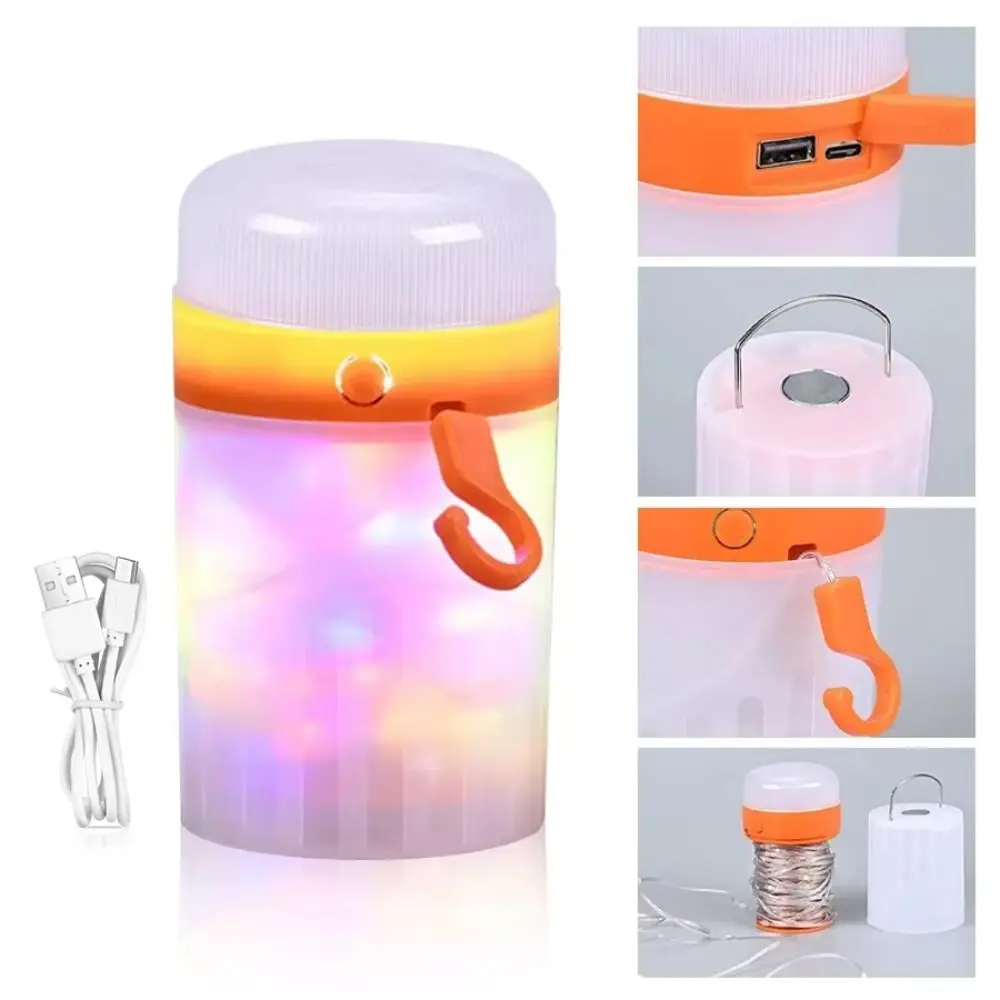 المحمولة الملونة التخييم ضوء مقاوم للماء RGB سلسلة ضوء مع هوك 10 متر طول LED التخييم مصباح خيمة ديكور