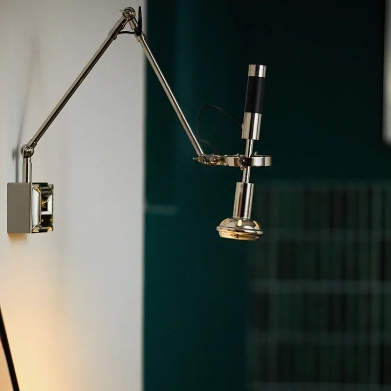 

Moden 360 Degree Swing Arm Wall Lamp Bedroom Wall Mounted Reading Lights Industrial Living Room Hotel Study Wrought Iron Sconces