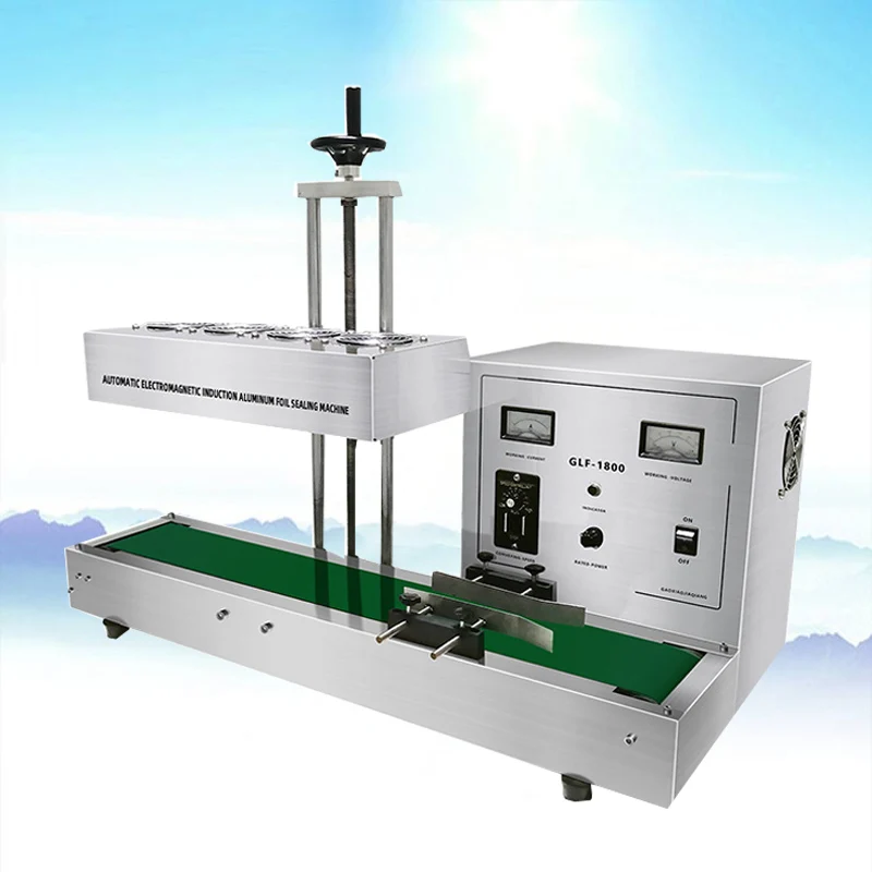 Automatic continuous plastic skincare bottle heat sealing electromagnetic induction aluminum foil sealing machine