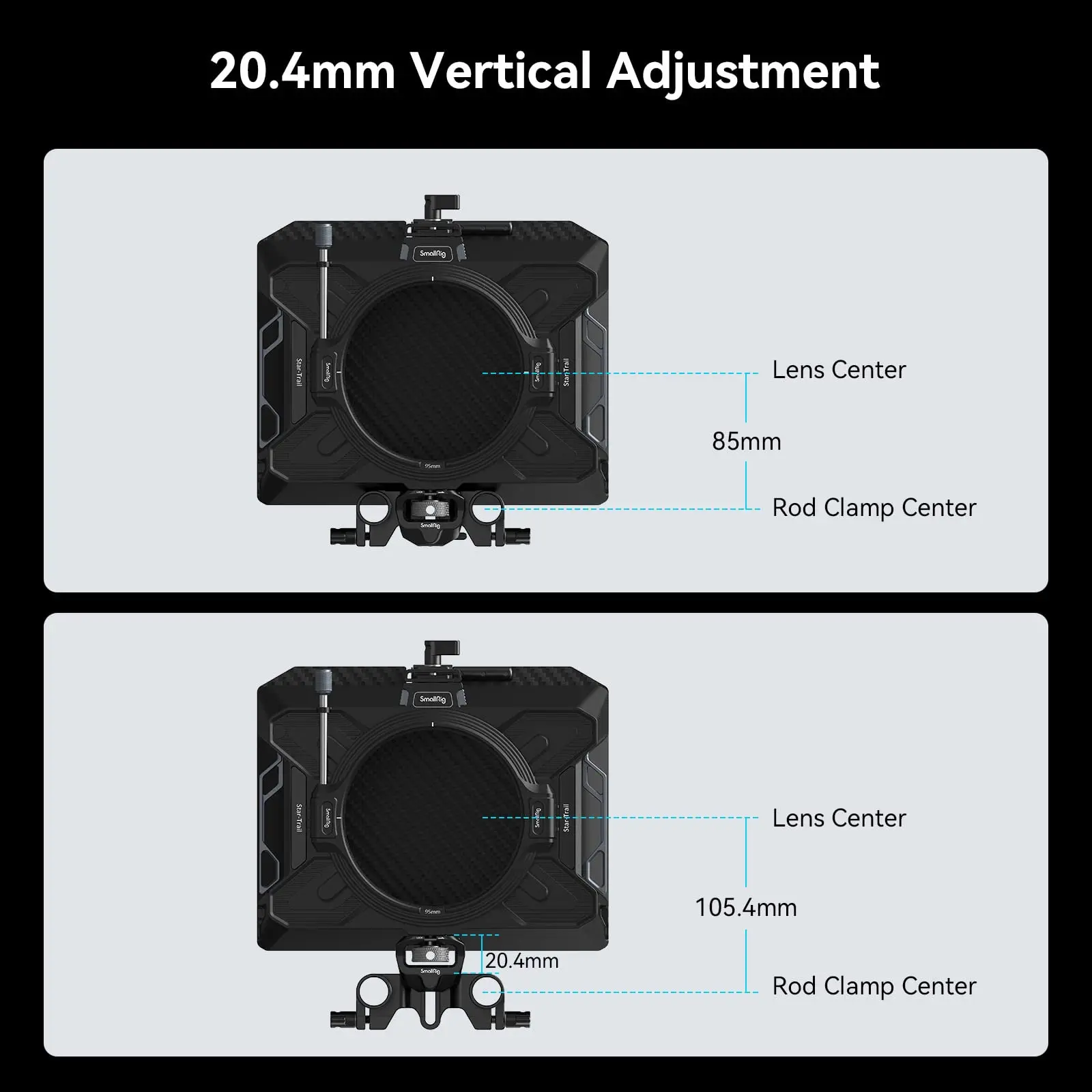 SMALLRIG 15mm LWS Rod Support Ajustable and Anti-Twist Design Compatible for 3196/3680/ 3556/3641/3645 Matte Box to Rail Support