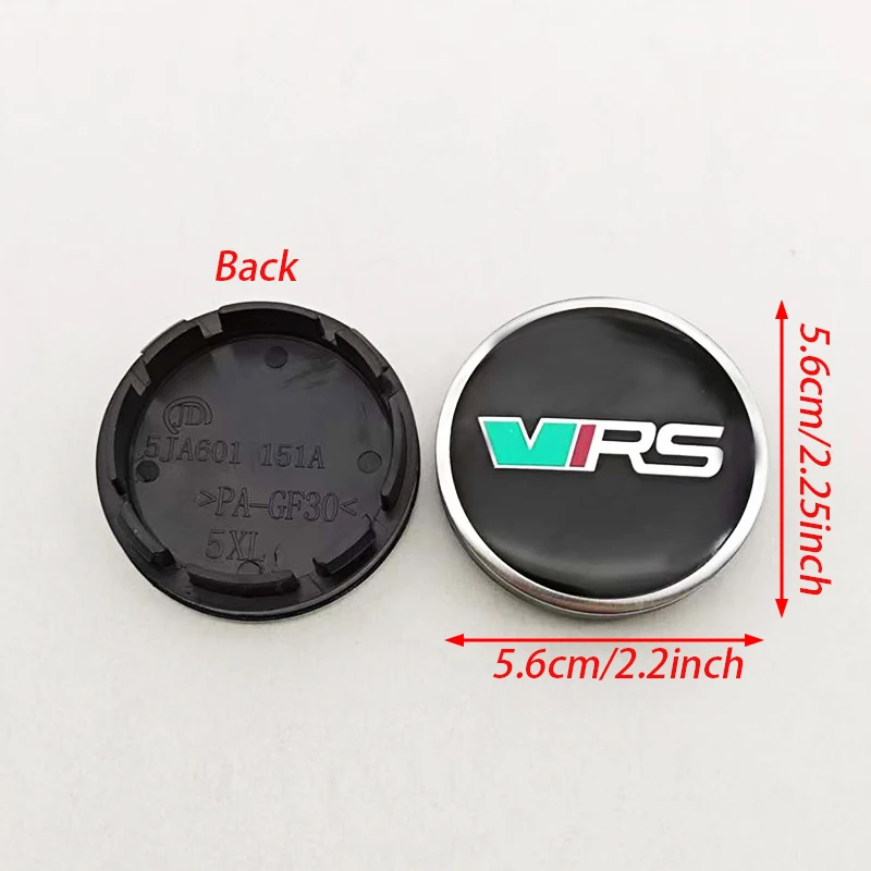 4 Stück 56mm VRS Logo Auto-Radnabenkappen Felgenabdeckung Emblem für Skoda Rapid Octavia RS Kodiaq Fabia Zubehör – Detail 4