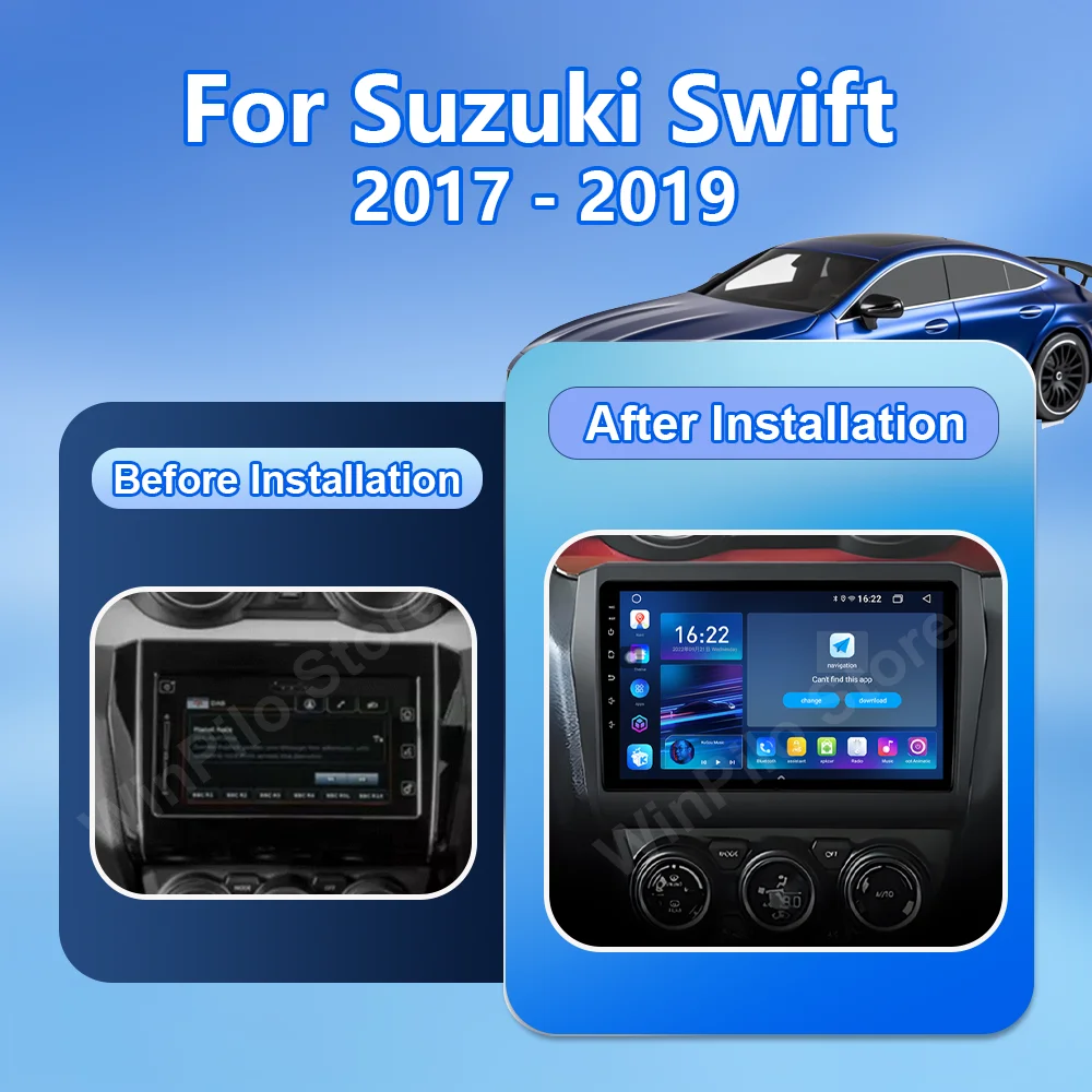 Android 16 Car For Suzuki Swift 2017 2018 2019 Auto Carplay Multimedia Video Player GPS Navigation High-Performance CPU WIFI 4G