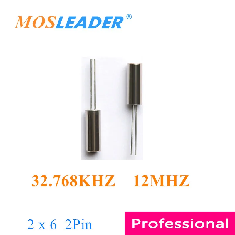 Mosleader 1000pcs 2x6 2*6 32.768KHZ 12MHZ DIP2 20PPM 32.768K 12M Passive คริสตัล oscillator Dip กระบอกคริสตัล Through Hole