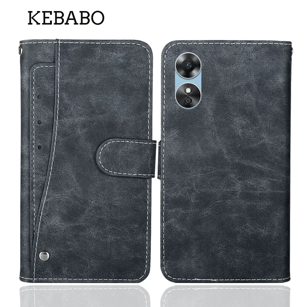 Leather Wallet OPPO A17 Case 6.56