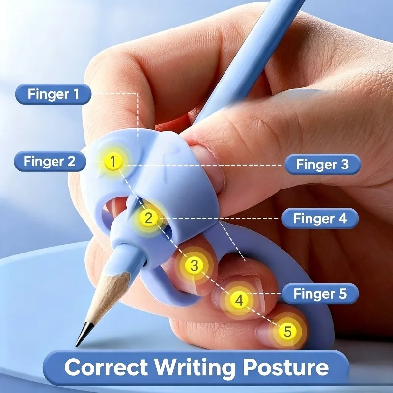 1Pc Five Fingers Pencil Grip Posture Corrector Kids Writing Grip Trainer Handwriting Holding Posture Correction Tool