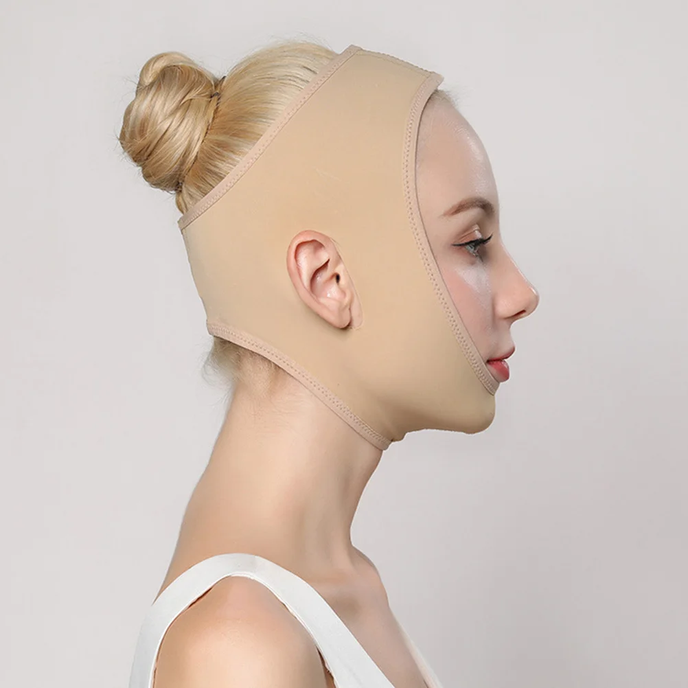 قناع تنحيف الوجه، حزام شد الوجه، قابل للتنفس وقابل لإعادة الاستخدام وقابل للتعديل للذقن لتقليل الذقن المزدوجة وتشكيل الوجه
