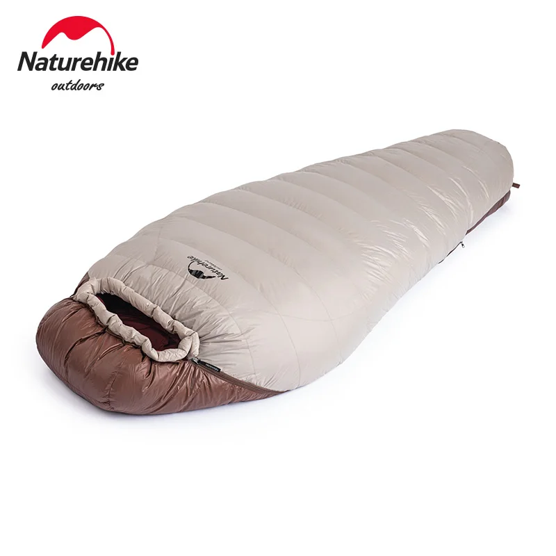 Naturehike Outdoor SnowBird Mummy Duck Down Sleeping Bag Camping Ultralight Portable thickening 20D Nylon Winter warm 650FP