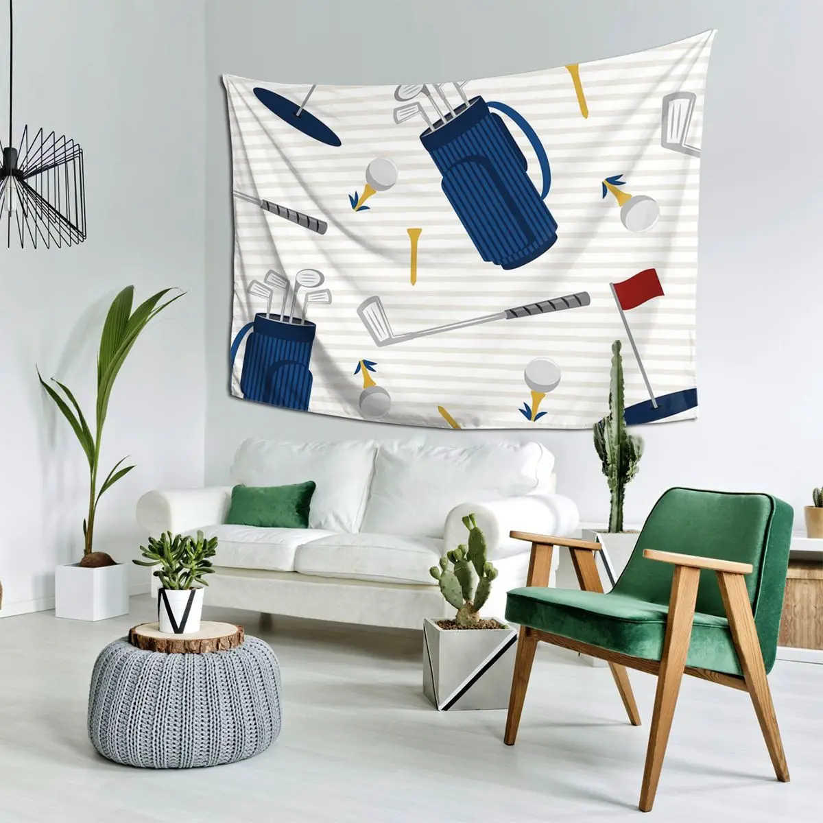 

Tee Time - Golfing - клюшки для гольфа и футболки, гобелен, настенный эстетический домашний декор, гобелены для комнаты в общежитии