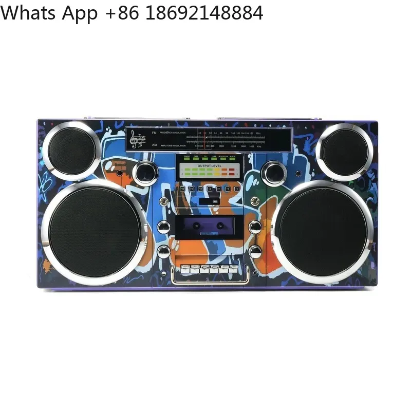Large Retro CD Player Tape Player Radio with Wireless Bluetooth Audio and High Fidelity HIFI Sound Quality for All Compatible